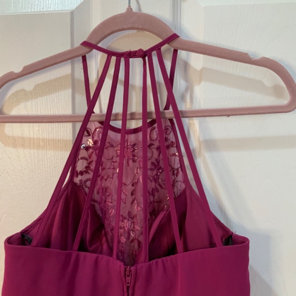 Rhinestone Sequin Party Purple Crop Halter Top Size 5/6 - Picture 7 of 10